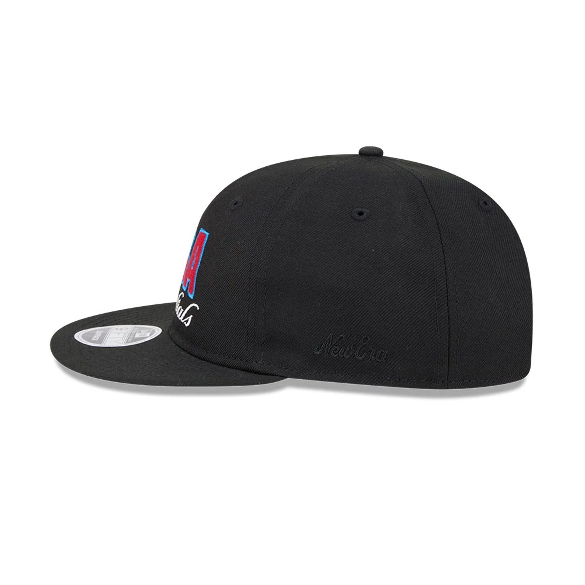 Pictured is this FOG x NBA Logo Retro Crown 9FIFTY Snapback Adjustable cap in black. 6