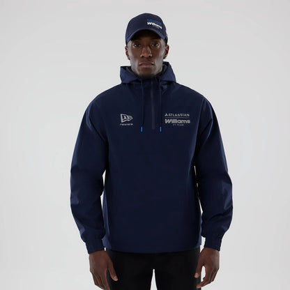 The model is wearing this Atlassian Williams F1 Team Windbreaker Jacket in navy. 1
