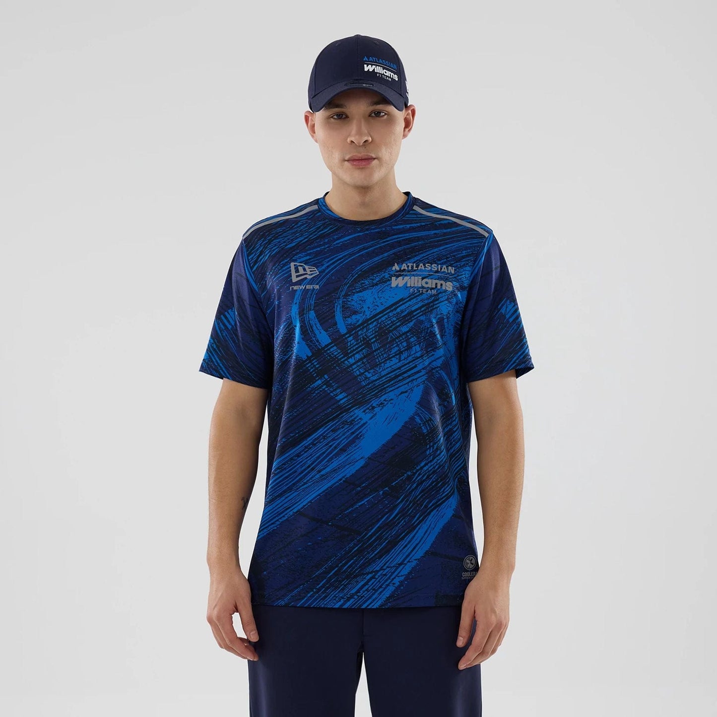The model is wearing this Atlassian Williams F1 Team Active T-Shirt in navy. 1