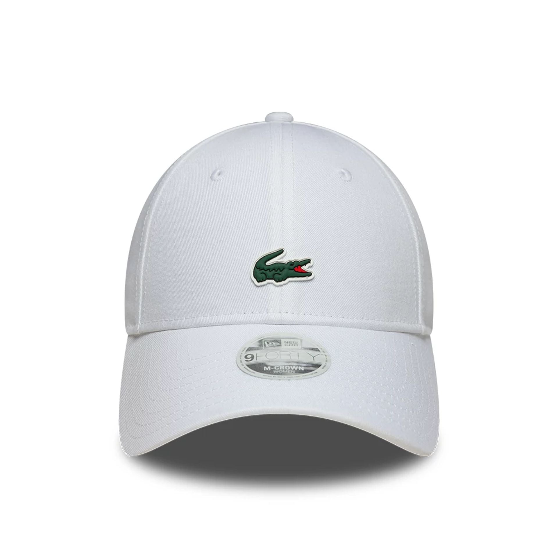 Pictured is this Womens Lacoste X New Era 9FORTY cap in white. 2