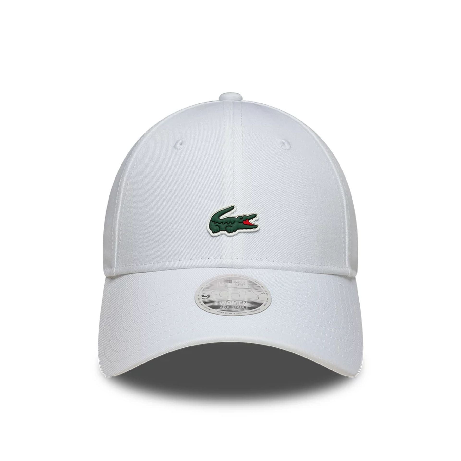 Pictured is this Womens Lacoste X New Era 9FORTY cap in white. 2
