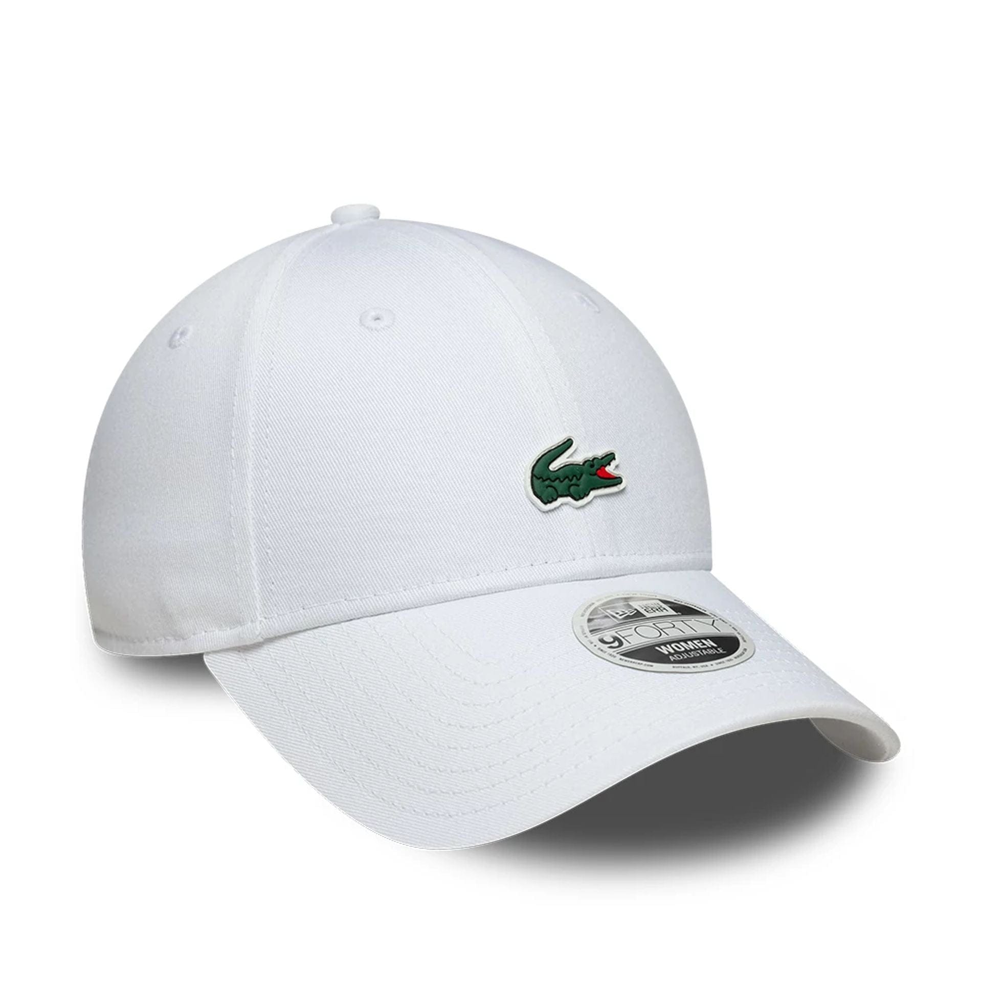 Pictured is this Womens Lacoste X New Era 9FORTY cap in white. 3
