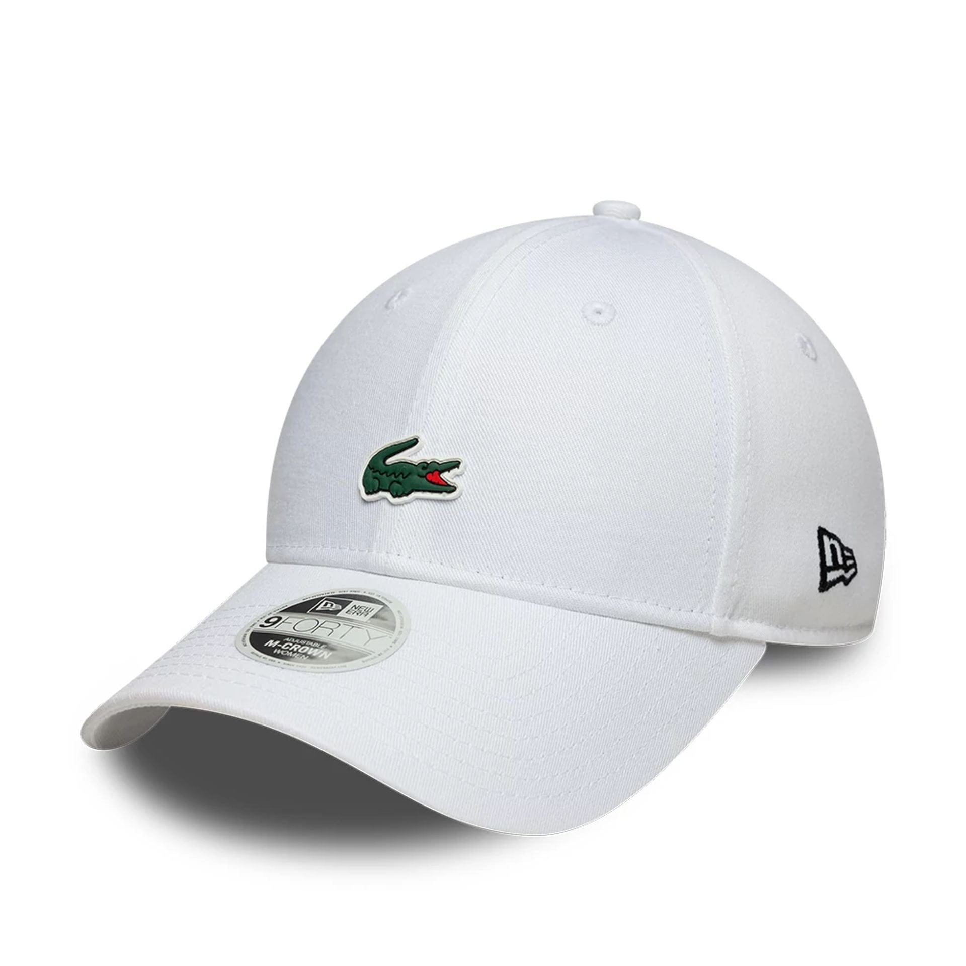 Pictured is this Womens Lacoste X New Era 9FORTY cap in white. 1