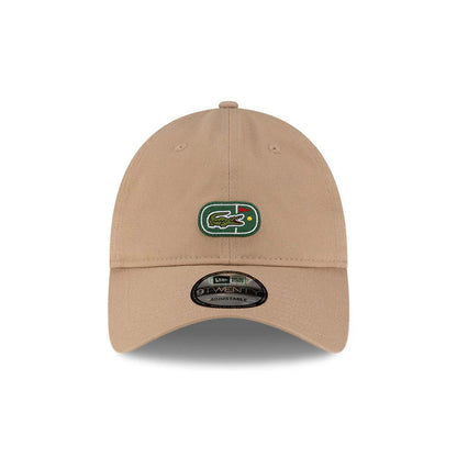 Pictured is this Lacoste X New Era Golf 9TWENTY cap in beige. 2