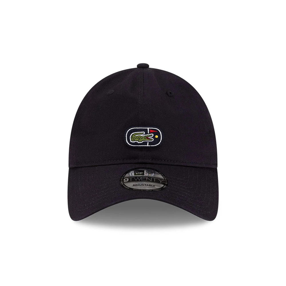 Pictured is this Lacoste X New Era Golf 9TWENTY cap in navy. 2
