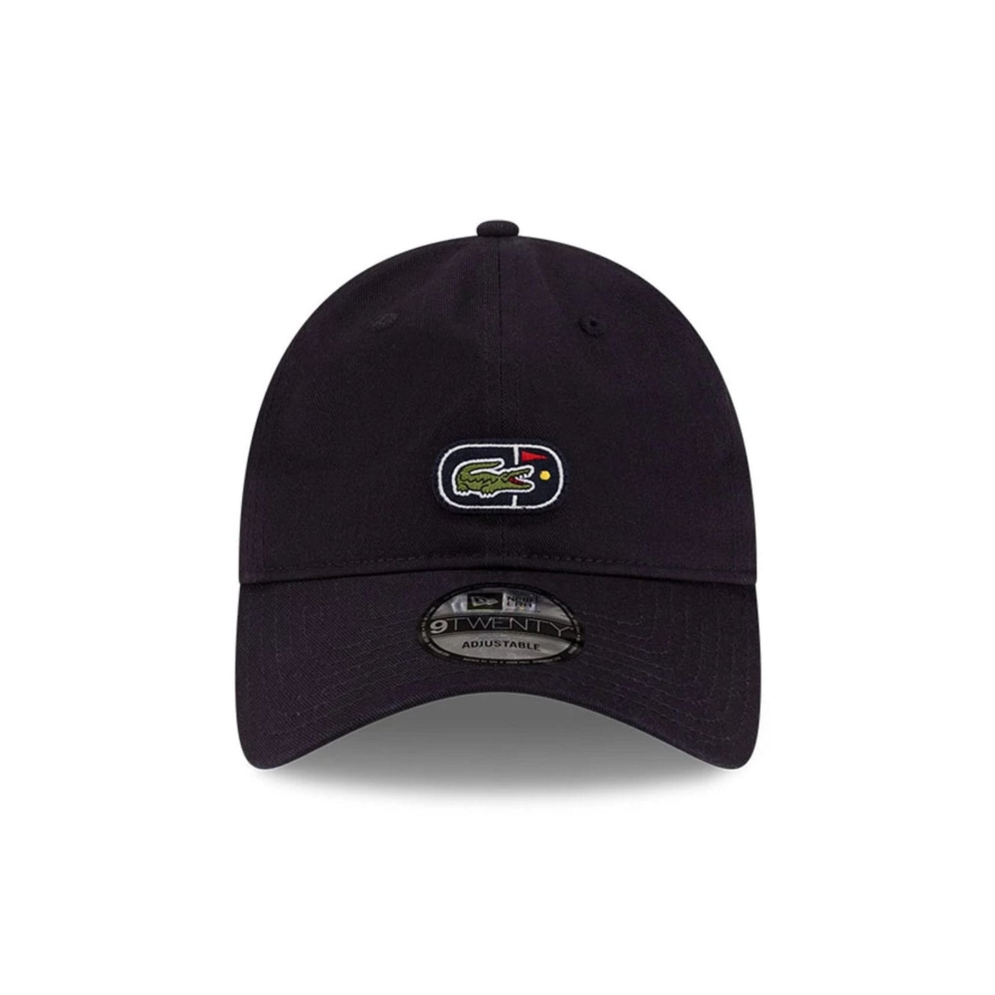 Pictured is this Lacoste X New Era Golf 9TWENTY cap in navy.  4