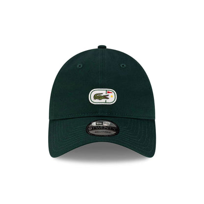 Pictured is this Lacoste X New Era Golf 9TWENTY cap in dark green.  4