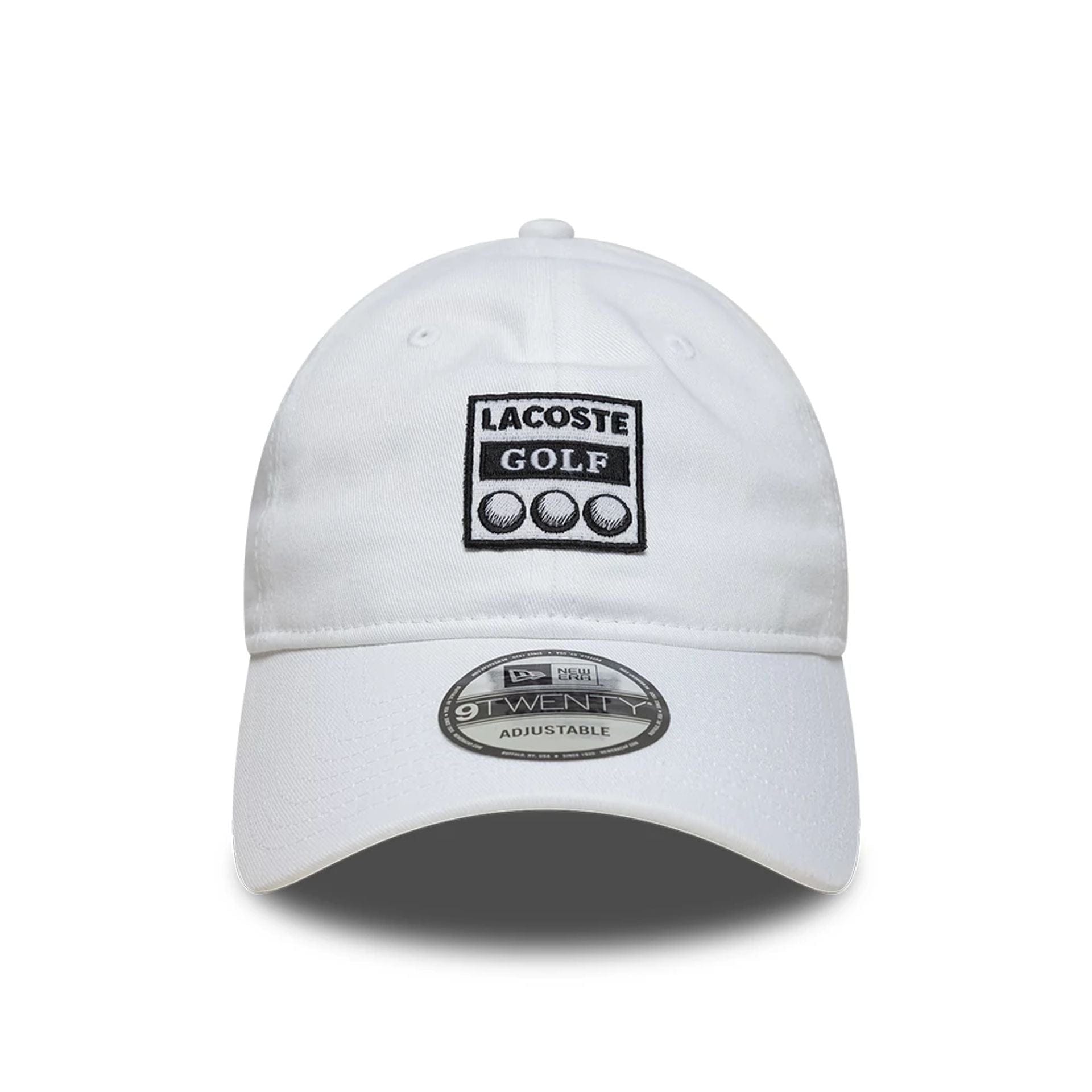 Pictured is this Lacoste X New Era Golf 9TWENTY cap in white. 2
