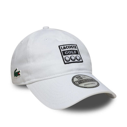 Pictured is this Lacoste X New Era Golf 9TWENTY cap in white. 1