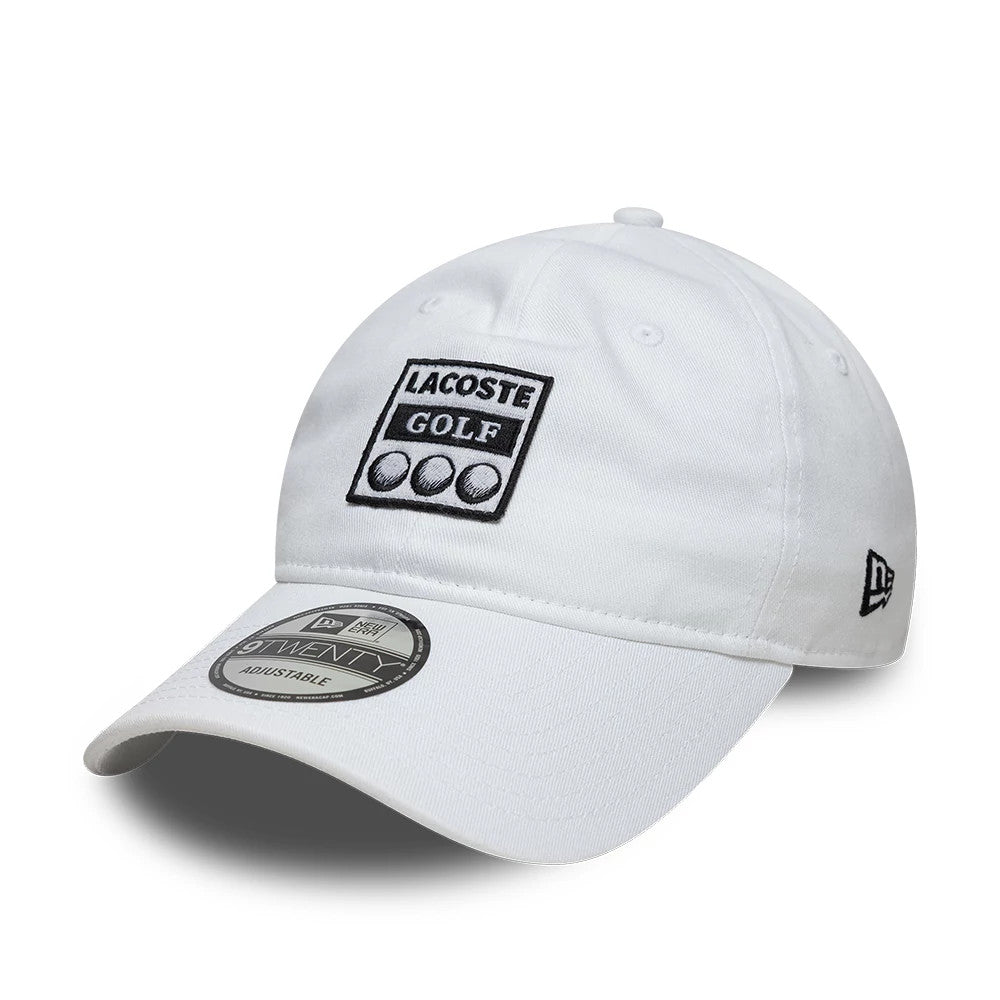 Pictured is this Lacoste X New Era Golf 9TWENTY cap in white. 3