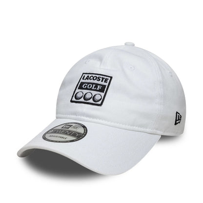 Pictured is this Lacoste X New Era Golf 9TWENTY cap in white. 3