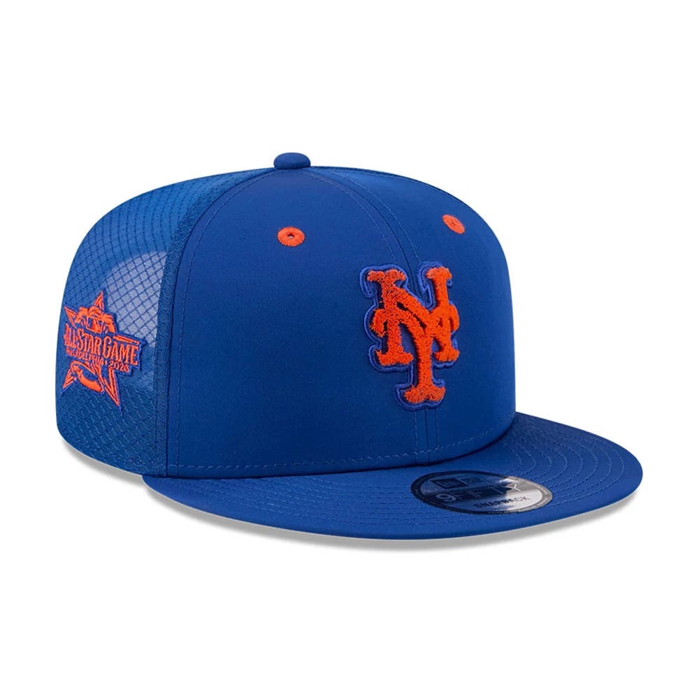 Pictured is this MLB All Star Game New York Mets 9FIFTY Snapback cap in blue. 1