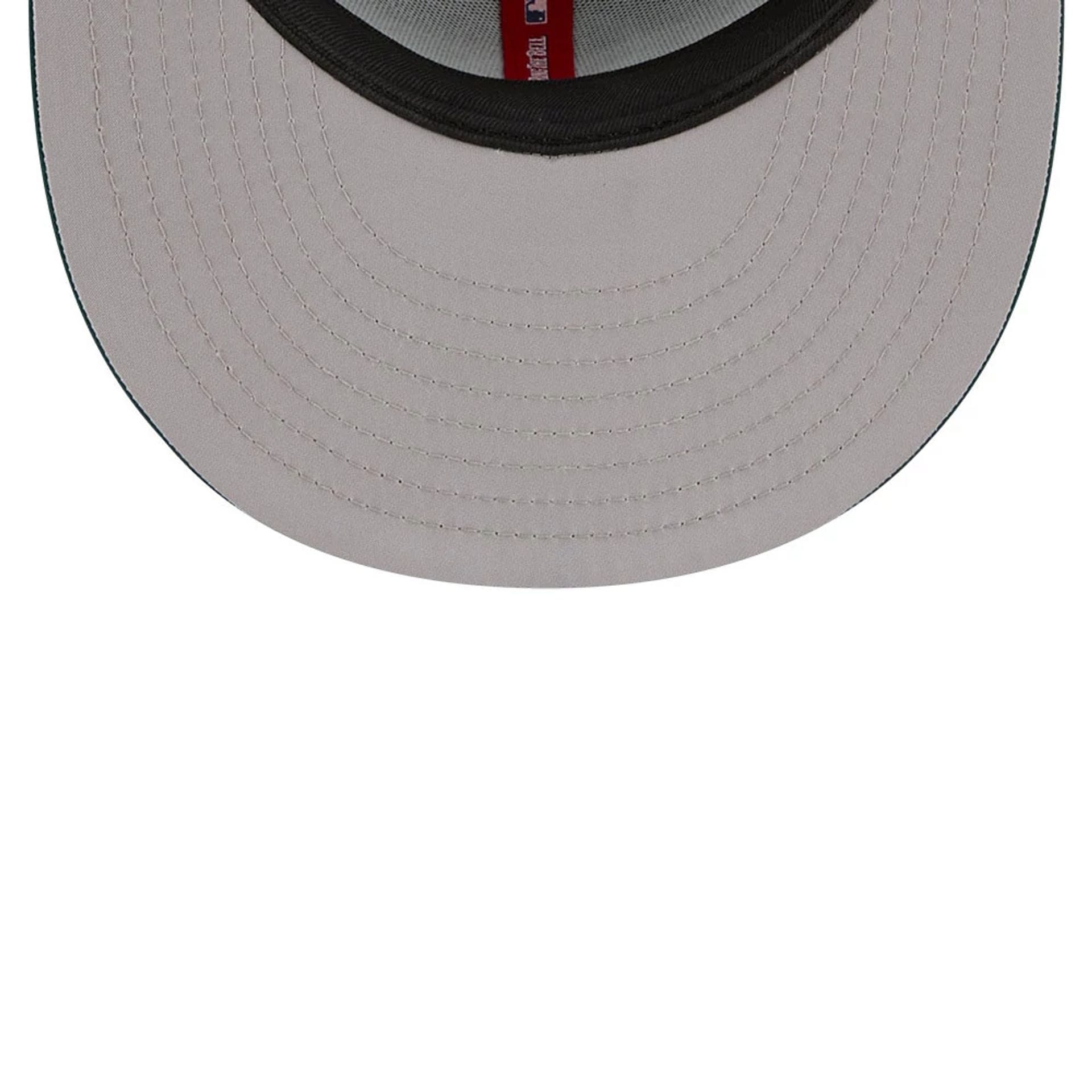 Pictured is this MLB All Star Game Athletics 9FIFTY Snapback cap in dark green. 2