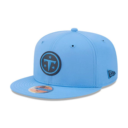 Pictured is this NFL Sideline 2026 Tennessee Titans 59FIFTY Fitted cap in pastel blue. 1