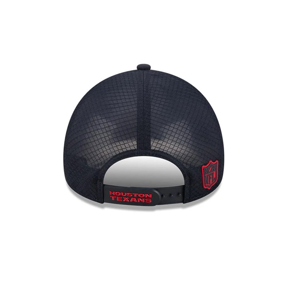 Pictured is this NFL Sideline 2026 Houston Texans 9FORTY Apex cap in navy. 4