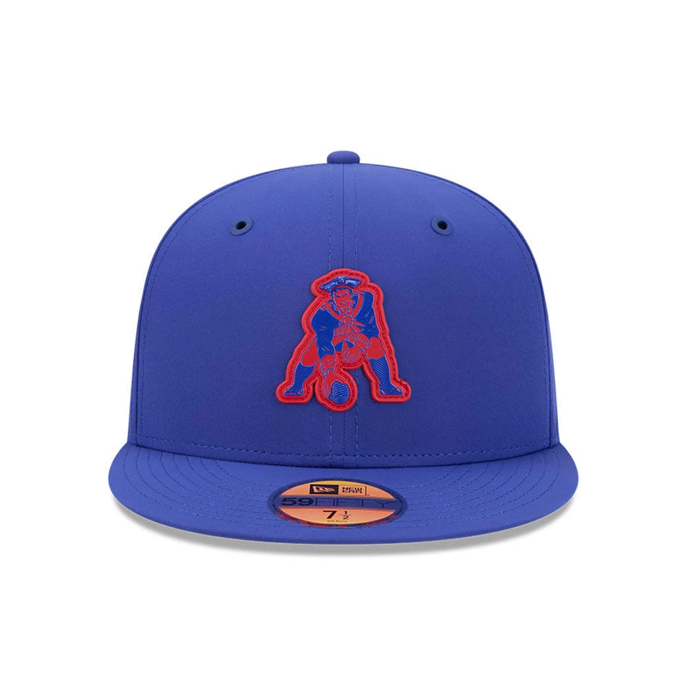 Pictured is this NFL Sideline 2026 New England Patriots 59FIFTY Fitted cap in blue. 3