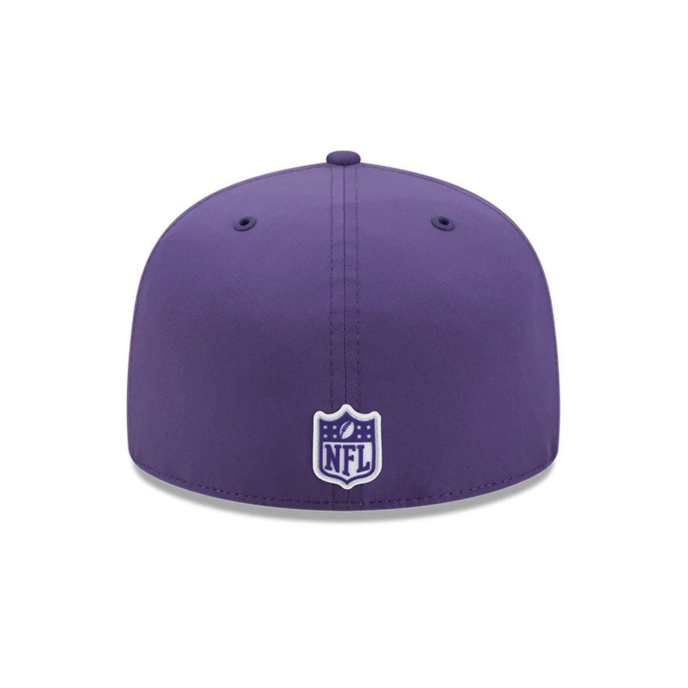 Pictured is this NFL Sideline 2026 Minnesota Vikings 59FIFTY Fitted cap in purple. 7