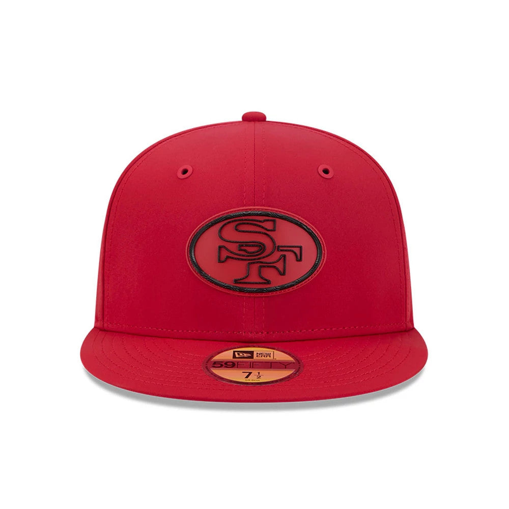 Pictured is this NFL Sideline 2026 San Francisco 49ers 59FIFTY Fitted cap in red. 3