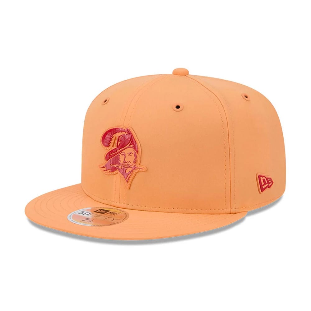 Pictured is this NFL Sideline 2026 Tampa Bay Buccaneers 59FIFTY Fitted cap in orange. 1