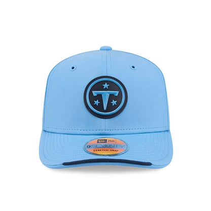 Pictured is this NFL Sideline 2026 Tennessee Titans 9SEVENTY Stretch Snap cap in pastel blue. 2