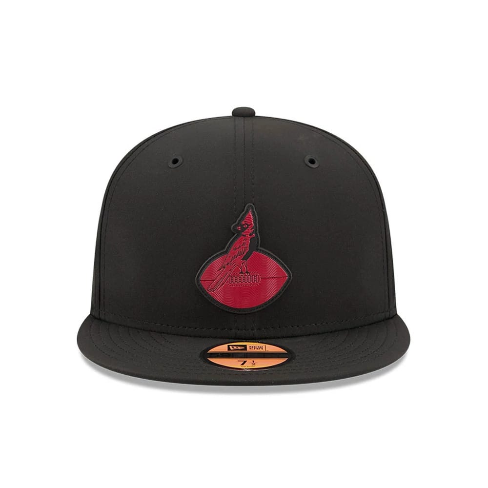 Pictured is this NFL Sideline 2026 Arizona Cardinals 59FIFTY Fitted cap in black. 2