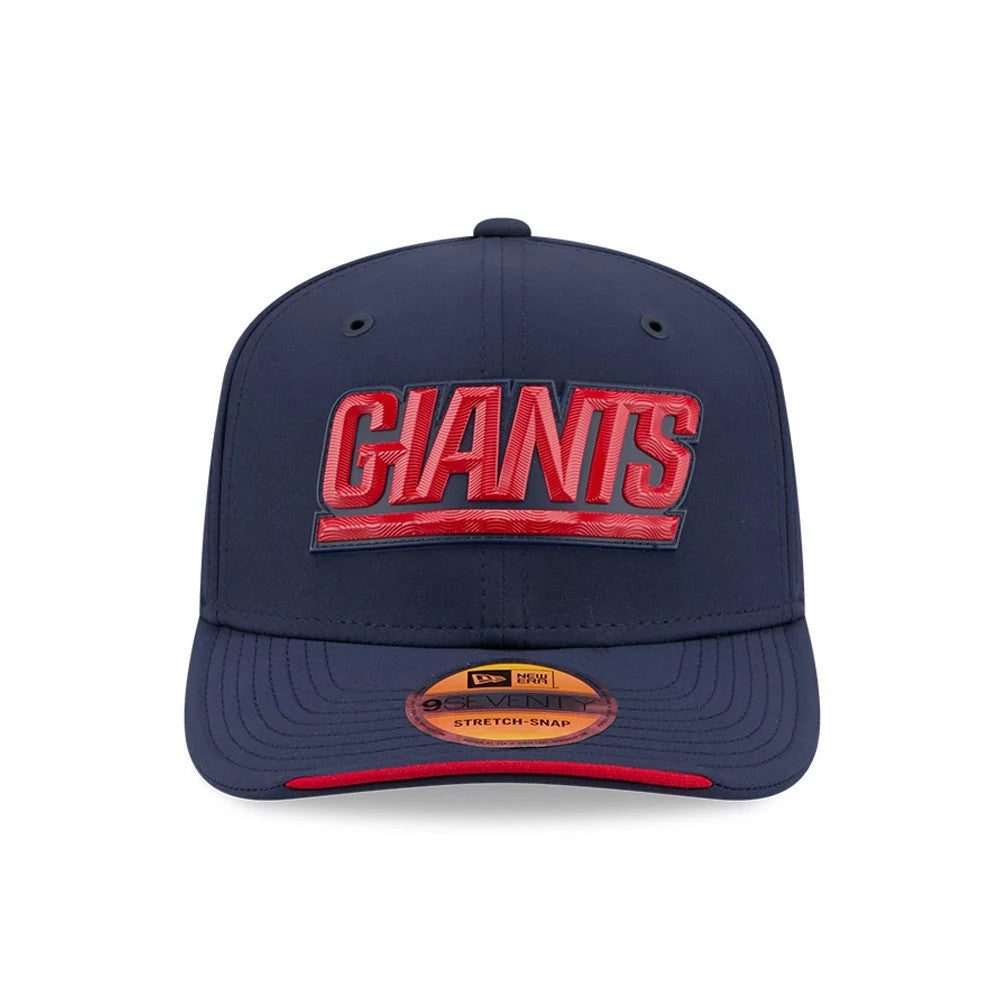 Pictured is this NFL Sideline 2026 New York Giants 9SEVENTY Stretch Snap cap in dark blue. 2