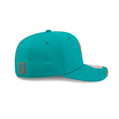 Pictured is this NFL Sideline 2026 Miami Dolphins 9SEVENTY Stretch Snap cap in turquoise. 6