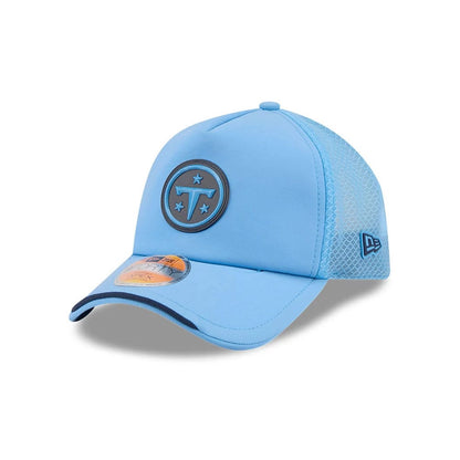 Pictured is this NFL Sideline 2026 Tennessee Titans 9FORTY Apex cap in pastel blue. 1
