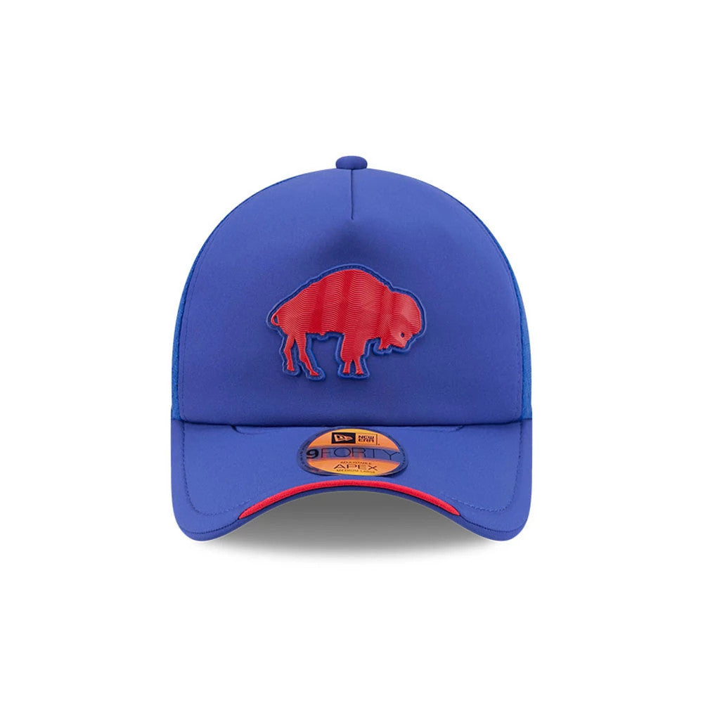 Pictured is this NFL Sideline 2026 Buffalo Bills 9FORTY Apex cap in blue. 2