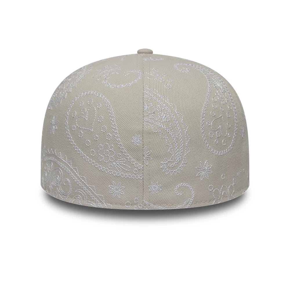 Pictured is this New Era All Over Paisley Low Profile 59FIFTY Fitted cap in Cream. 4
