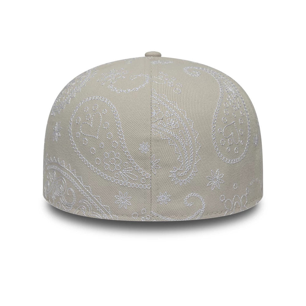 Pictured is this New Era All Over Paisley Low Profile 59FIFTY Fitted cap in Cream. 4