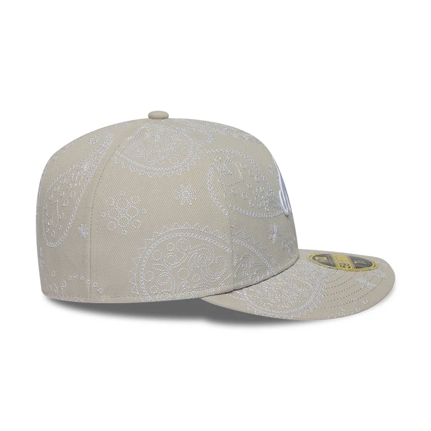Pictured is this New Era All Over Paisley Low Profile 59FIFTY Fitted cap in Cream. 6