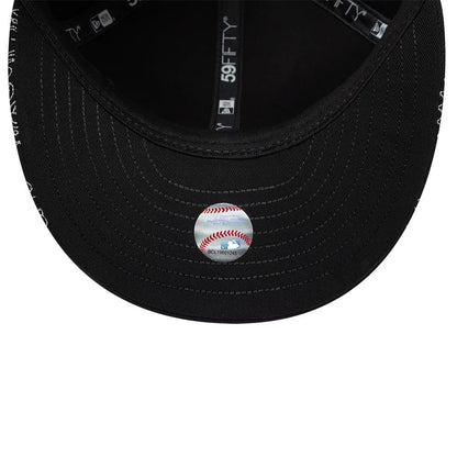 Pictured is this MLB All Over Paisley Chicago White Sox Low Profile 59FIFTY Fitted cap in black. 7