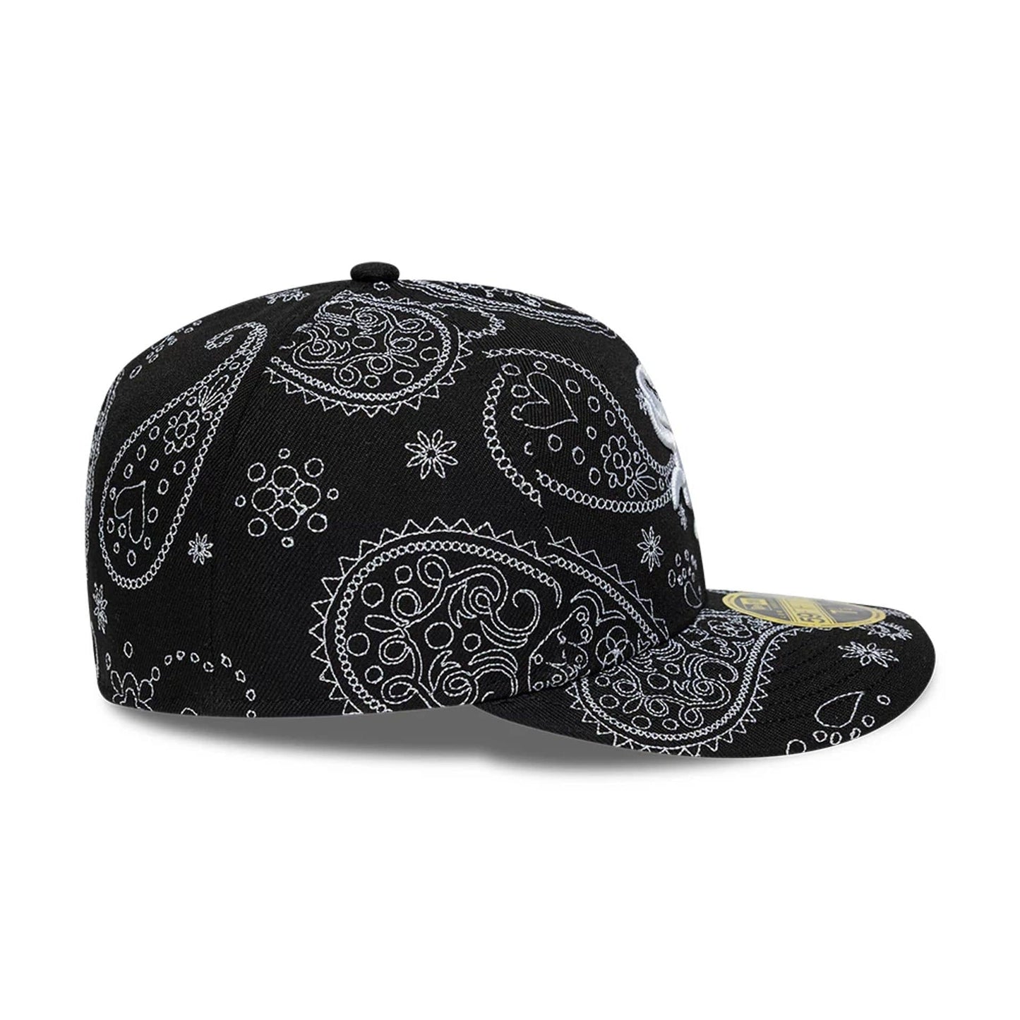 Pictured is this MLB All Over Paisley Chicago White Sox Low Profile 59FIFTY Fitted cap in black. 6