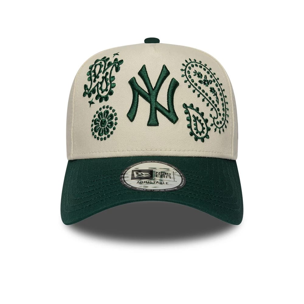 Pictured is this MLB Paisley New York Yankees 9FORTY E-Frame cap in cream. 2
