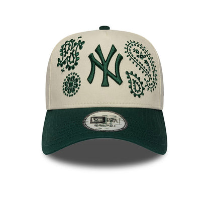 Pictured is this MLB Paisley New York Yankees 9FORTY E-Frame cap in cream & green. 2