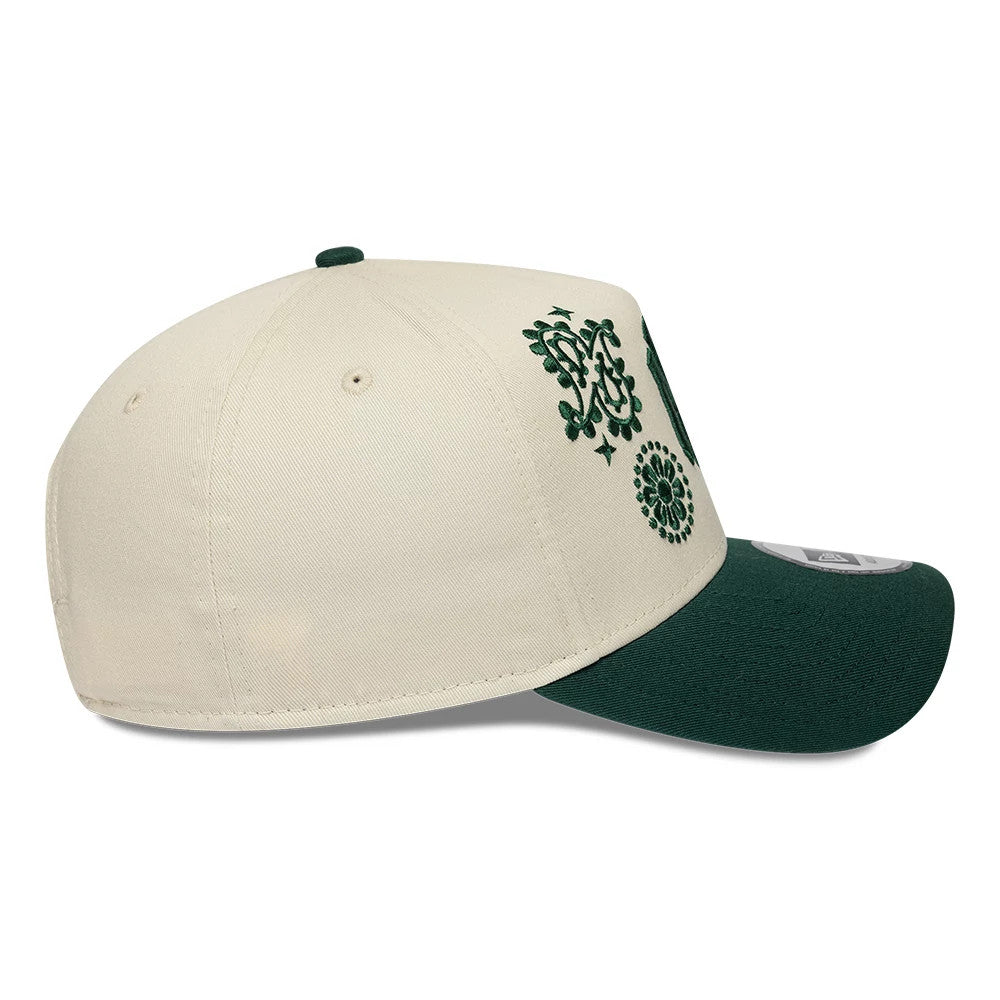 Pictured is this MLB Paisley New York Yankees 9FORTY E-Frame cap in cream & green. 6