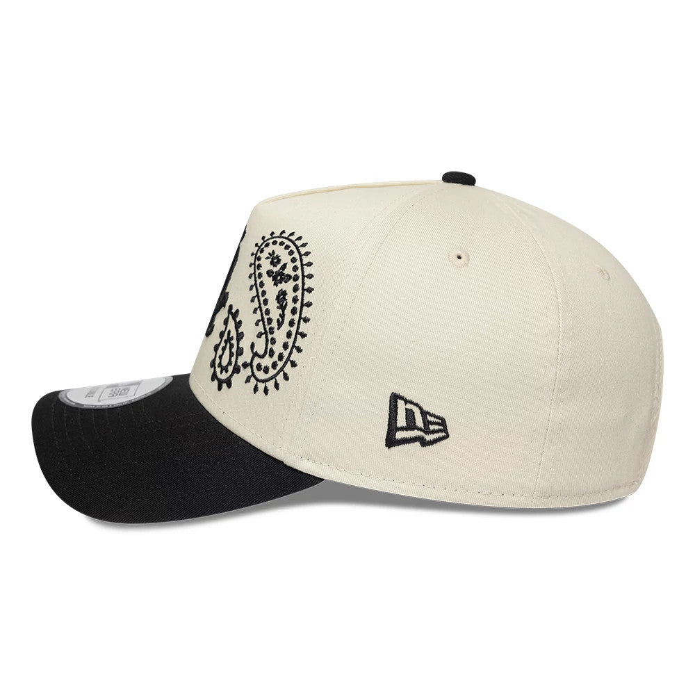 Pictured is this MLB Paisley Chicago White Sox 9FORTY E-Frame cap in cream & black. 4