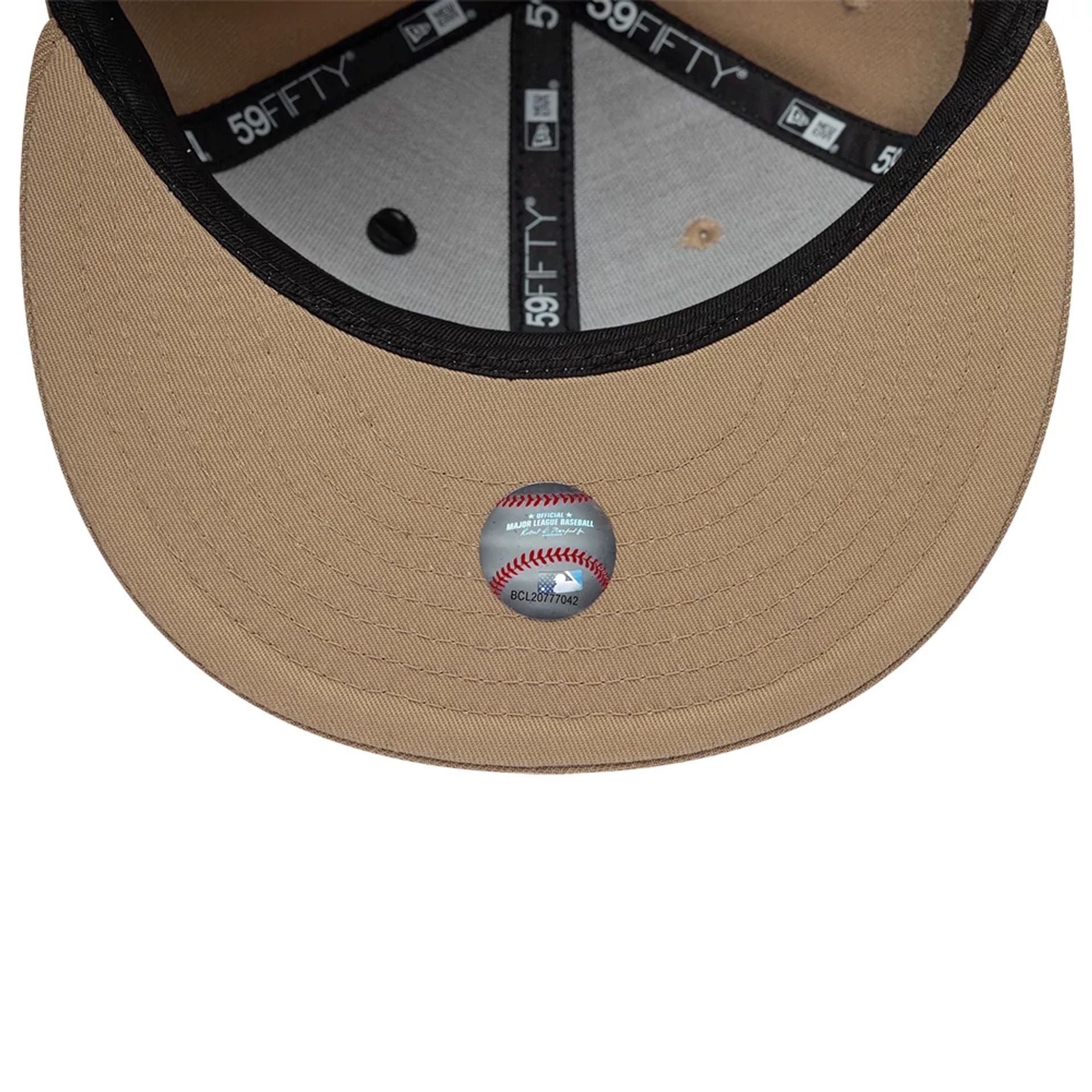 Pictured is this MLB Food LA Dodgers 59FIFTY Fitted cap in Beige. 7