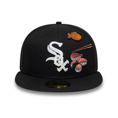 Pictured is this MLB Food Chicago White Sox 59FIFTY Fitted cap in black. 2