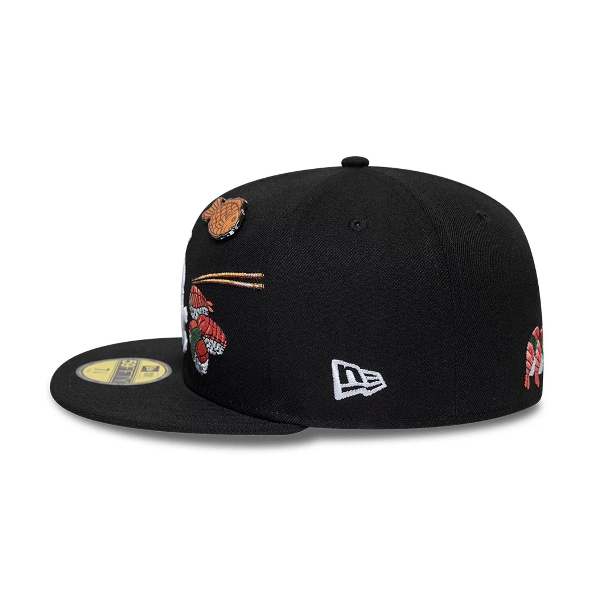 Pictured is this MLB Food Chicago White Sox 59FIFTY Fitted cap in black. 6