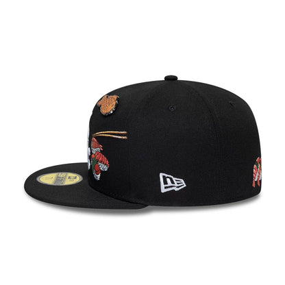 Pictured is this MLB Food Chicago White Sox 59FIFTY Fitted cap in black. 6