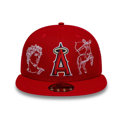 Pictured is this MLB Mythical LA Angels 59FIFTY Fitted cap in red. 3