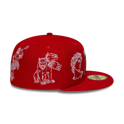 Pictured is this MLB Mythical LA Angels 59FIFTY Fitted cap in red. 6