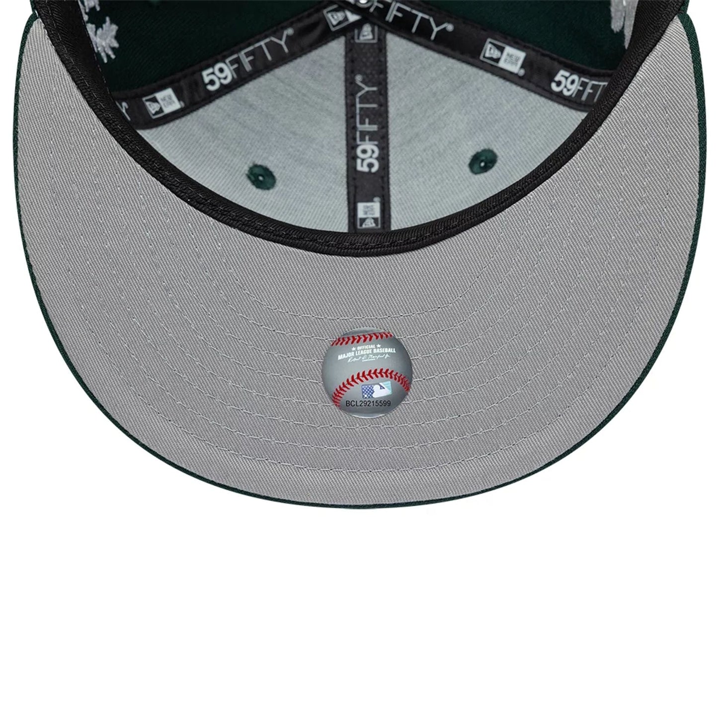 Pictured is this MLB Mythical Athletics 59FIFTY Fitted cap in dark green. 2