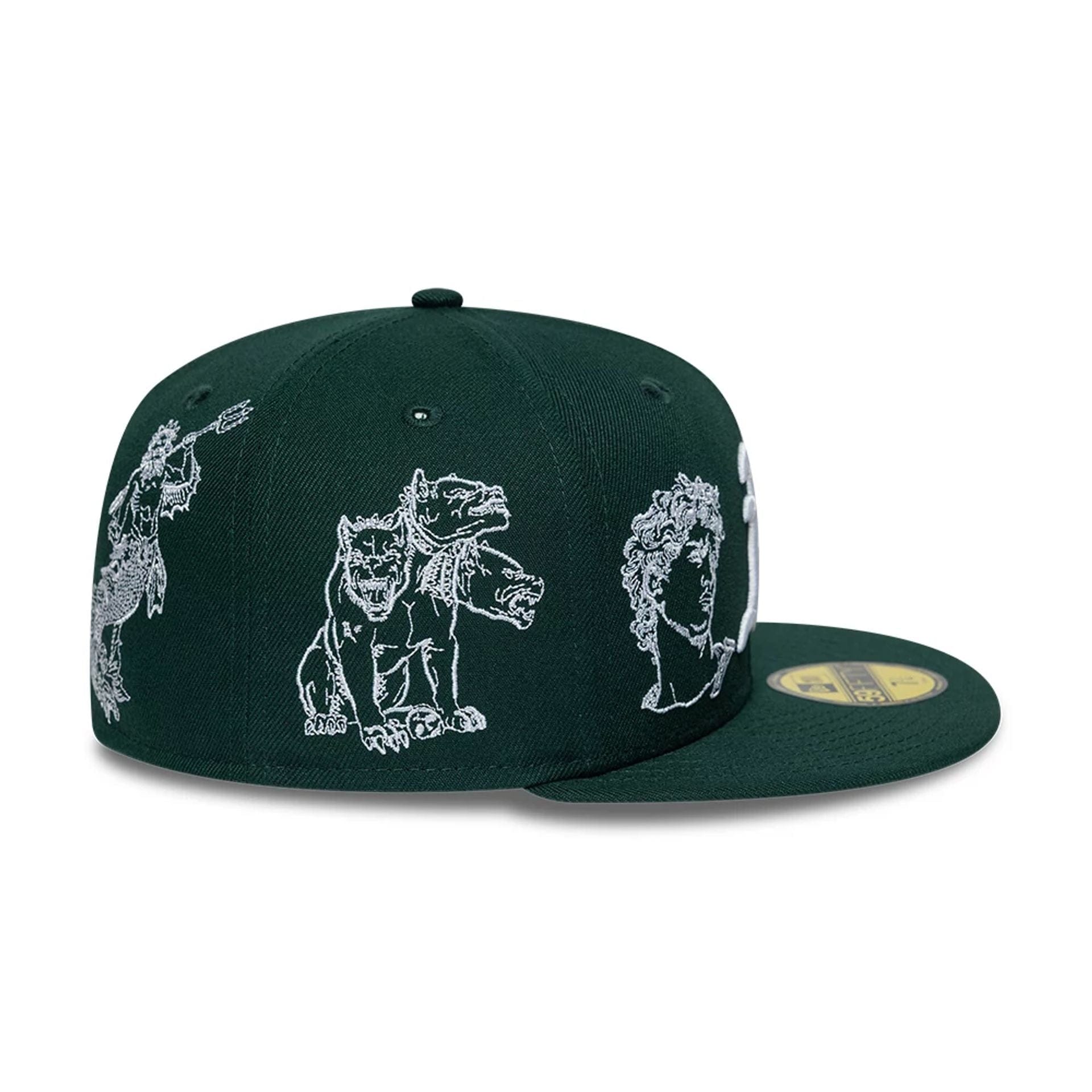 Pictured is this MLB Mythical Athletics 59FIFTY Fitted cap in dark green. 6