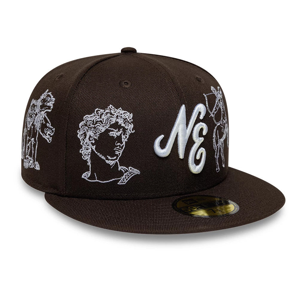 Pictured is this New Era Mythical 59FIFTY Fitted cap in dark brown. 4