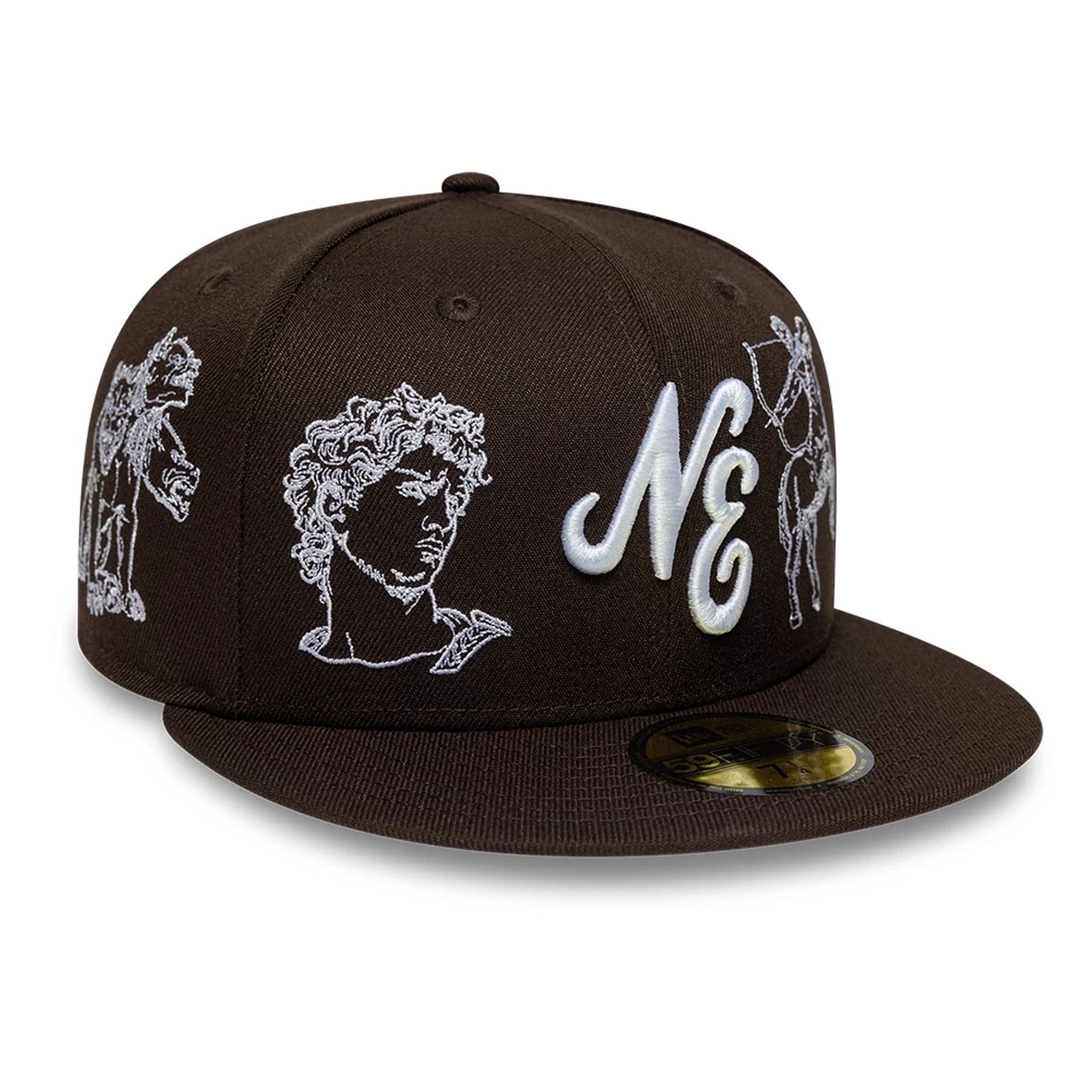 Pictured is this New Era Mythical 59FIFTY Fitted cap in dark brown. 4