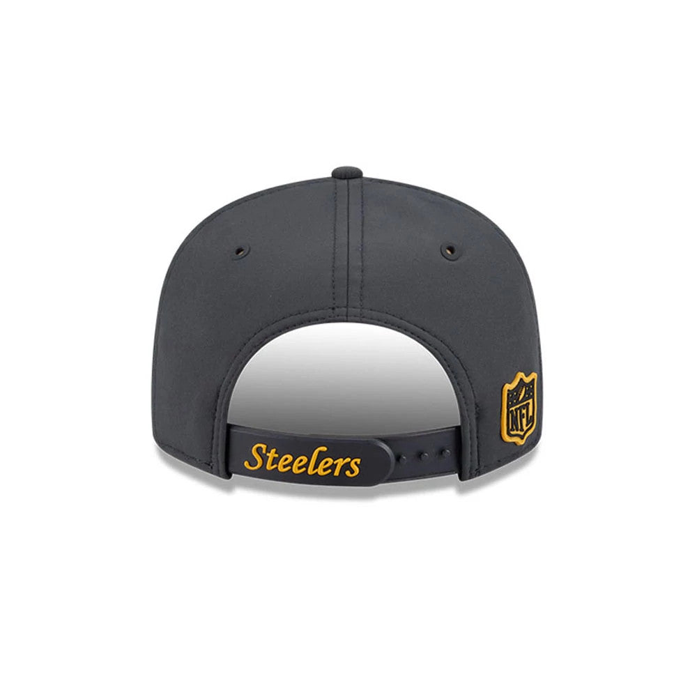 Pictured is this Youth NFL Sideline 2026 Pittsburgh Steelers 9FIFTY Snapback cap in charcoal. 5