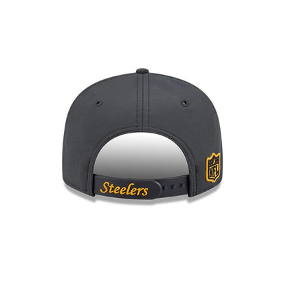 Pictured is this Youth NFL Sideline 2026 Pittsburgh Steelers 9FIFTY Snapback cap in charcoal. 5